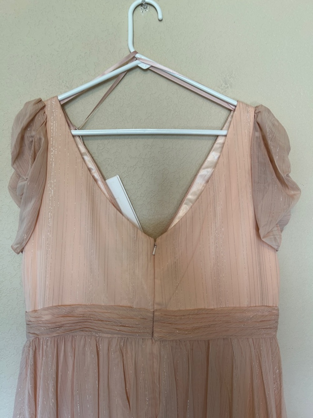 NWT Mac Duggal 68187 Blush Pink Metallic Tiered Tea Dress Size 12 Formal Event - Picture 13 of 15